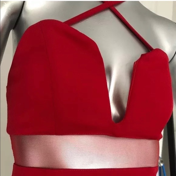Red Sexy Mesh Dress sz. Small - Picture 6 of 7